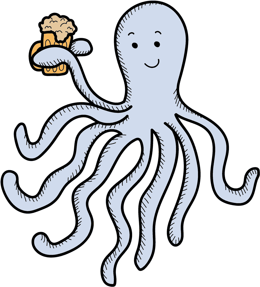 Simple Png Of The Octopus Enjoying A Beer Pulled From - Beer (900x1124), Png Download