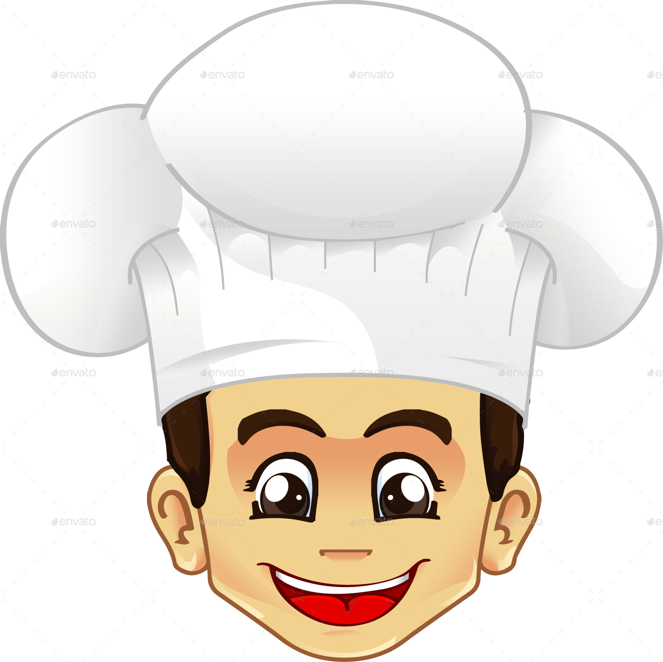 Chef Hat Png Download - Chef Cartoon Head Png (1335x1333), Png Download
