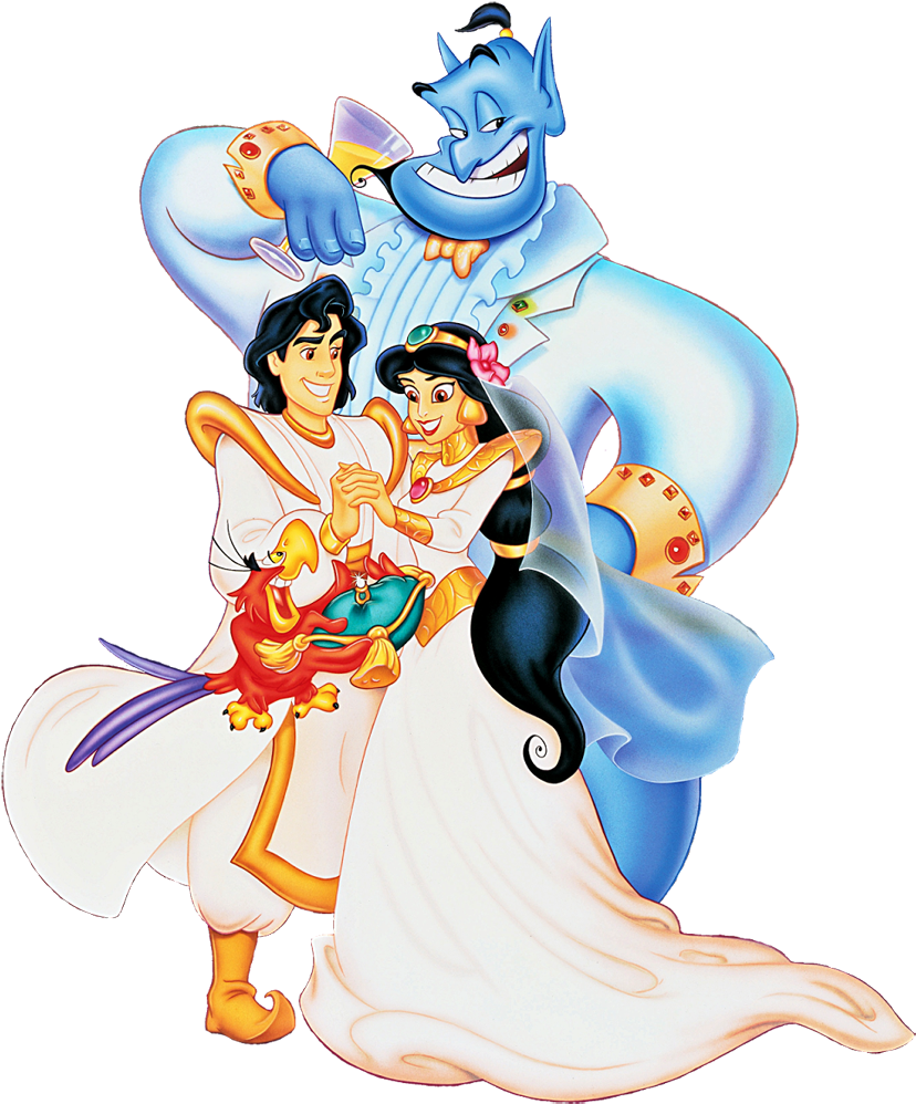 Jasmine - Jasmine And Aladdin Wedding Cartoon (864x1040), Png Download