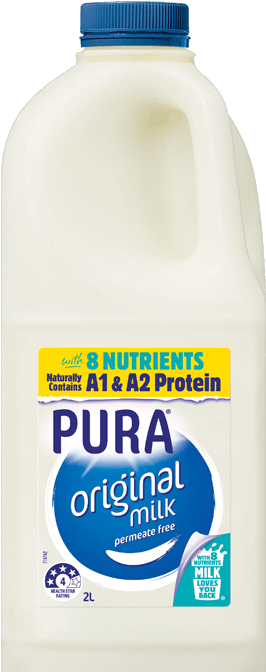 Visit Website Nutrition Info - Pura A2 Milk (1000x780), Png Download