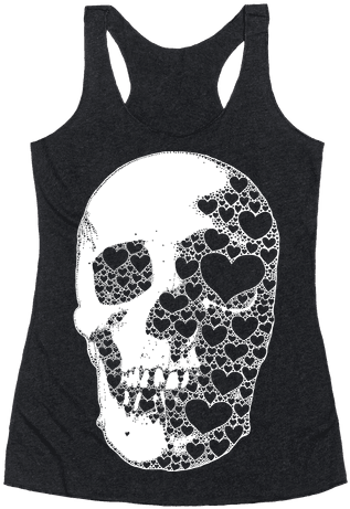 Heart Skull - Spin Class Pint Glass Racerback Tank Top Top: Funny (484x484), Png Download