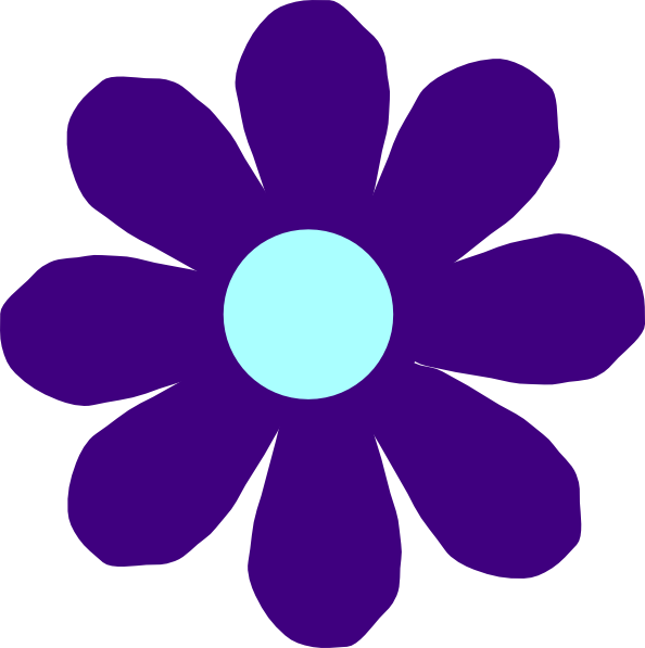 Elower Clipart Purple Violet - Flower Clipart (594x597), Png Download