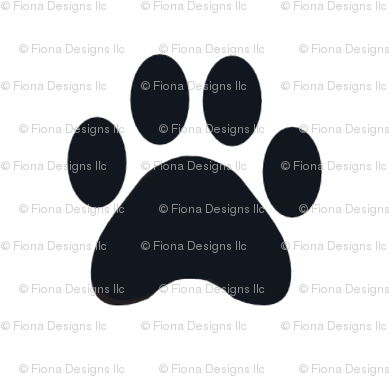 Dog Paw Black And White Silhouette - Foot Print Of Tiger (400x400), Png Download