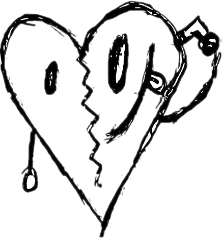 Xxxtentacion Bad Vibes Heart (436x467), Png Download