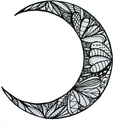 Aesthetic Moon Drawing (500x580), Png Download