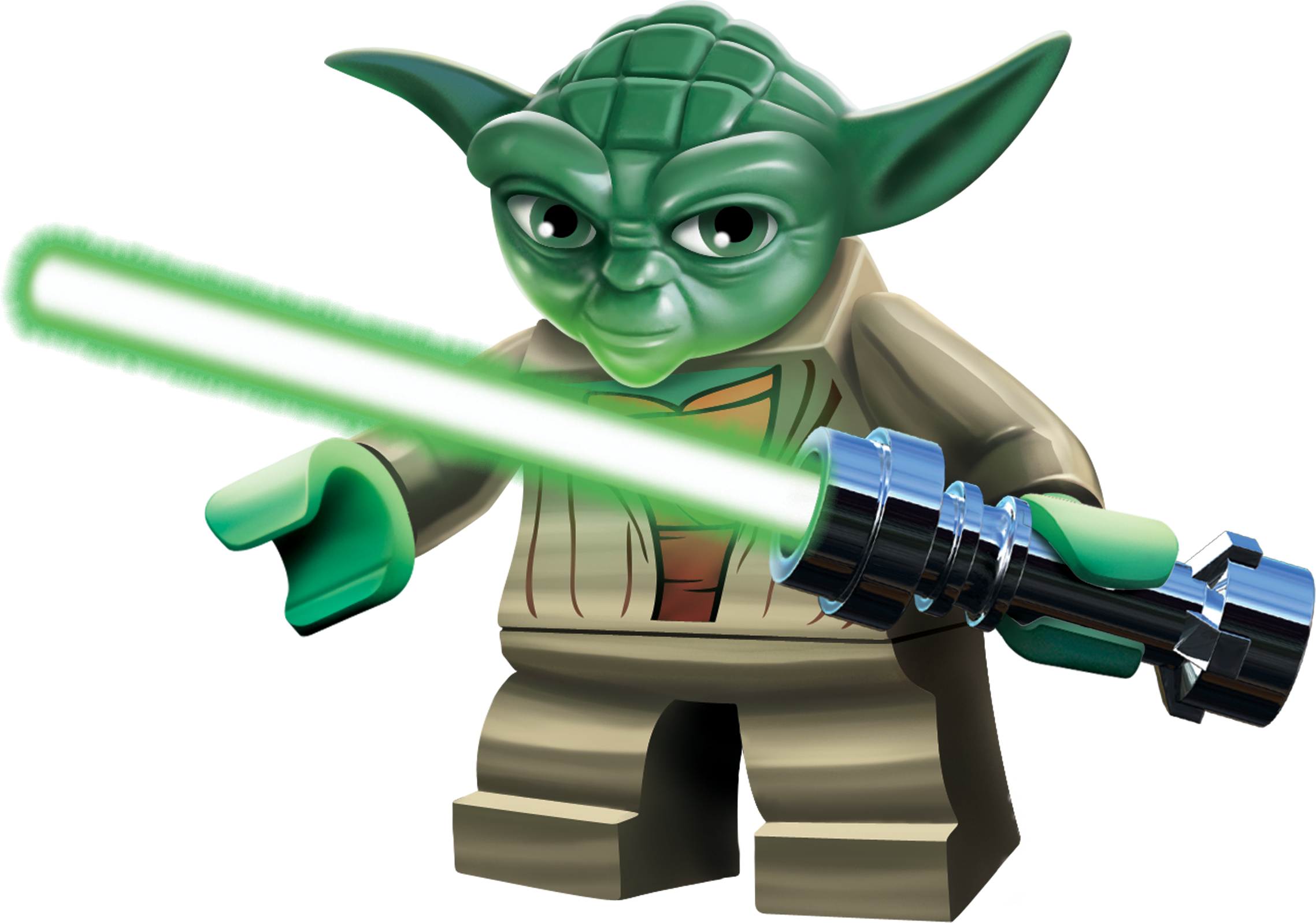 Anakin Glowingness Yoda Battle - Lego Star Wars Jpg (415x293), Png Download