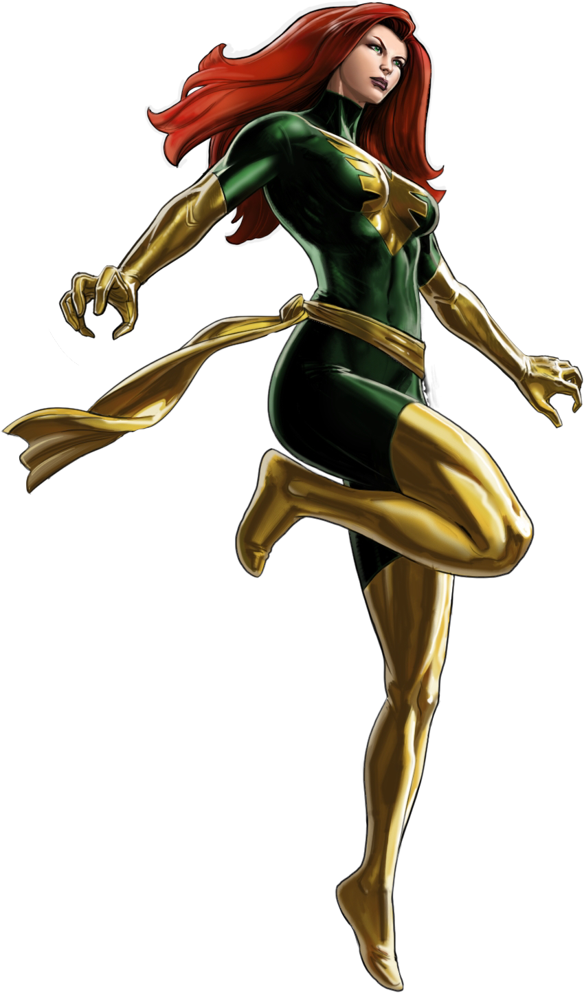 Marvel Vision Clipart - Jean Grey Marvel Avengers Alliance (850x1443), Png Download