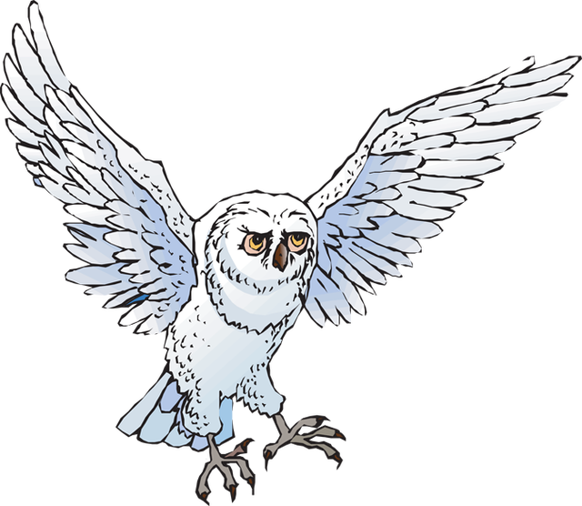 Snowy Owl Flying Clipart (640x556), Png Download