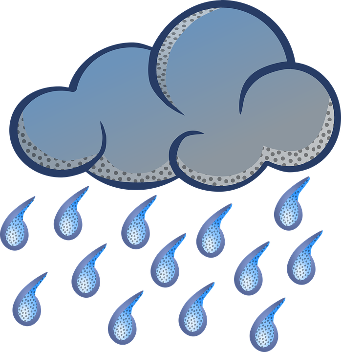 Rain Clipart Rainny - Rain Clipart (698x720), Png Download