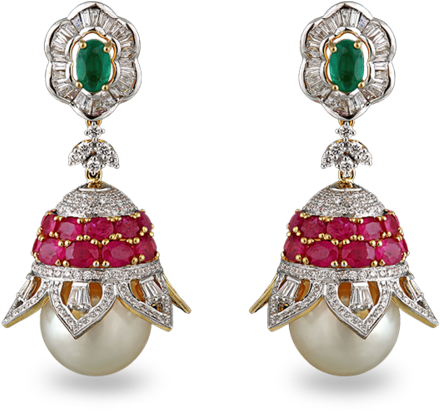Diamond Earrings - Diamond Long Earrings (500x500), Png Download