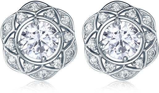 Elegant Celtic Inspired Multi-way Diamond Earrings - Earrings (600x600), Png Download