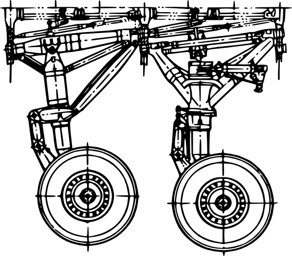 Landing Gear Clip Art Free Vector / 4vector - Landing Gear Clip Art (600x527), Png Download