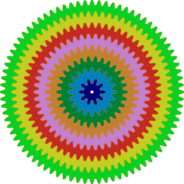 How To Set Use Colorful Gears Svg Vector (600x600), Png Download