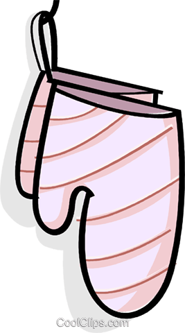 Oven Mitts Royalty Free Vector Clip Art Illustration - Cartoon Oven Mitts (267x480), Png Download