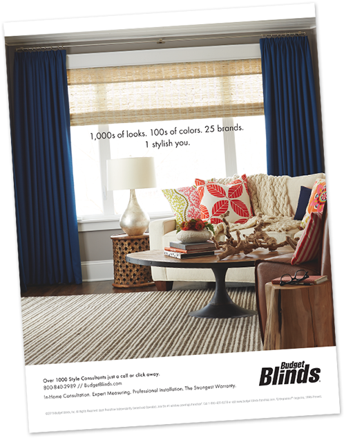 Budget Blinds Magazine Ad - Budget Blinds Ad (600x638), Png Download