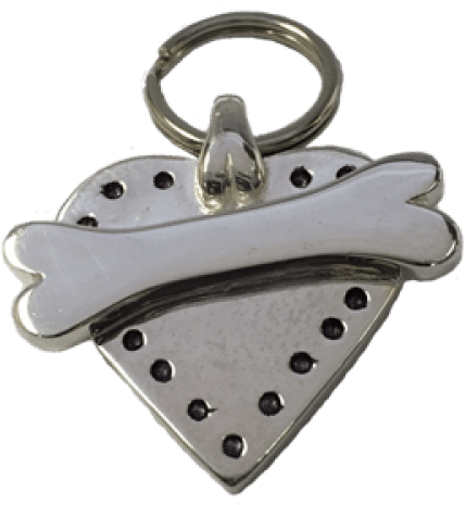 Small Heart & Bone Tag Sterling Silver - Handbag (1000x1000), Png Download