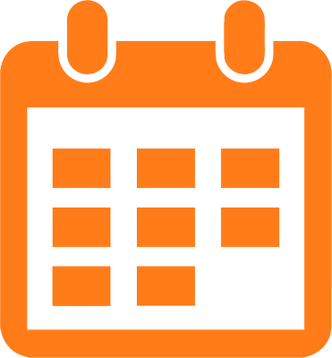 Calendar Icon Orange Rgb - Black And White Clipart Calendar Png (371x400), Png Download