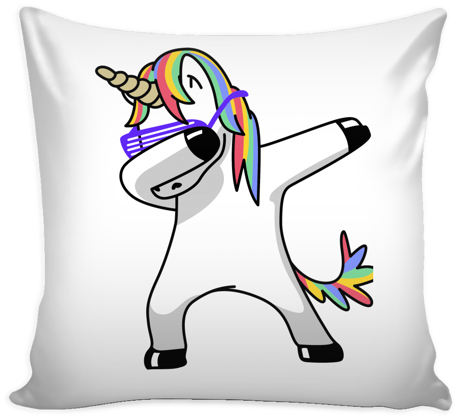 Dabbing Unicorn Pillow Case - Dabbing Unicorn Coloring Page (1024x1024), Png Download
