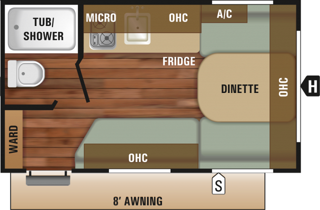 2018 Starcraft 14rb Autumn Ridge Outfitter Travel Trailer - Recreational Vehicle (640x420), Png Download