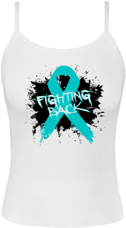 Ovarian Cancer Fighting Back Spaghetti Tank Tops Featuring - Breast Cancer Shirt Ideas (480x480), Png Download
