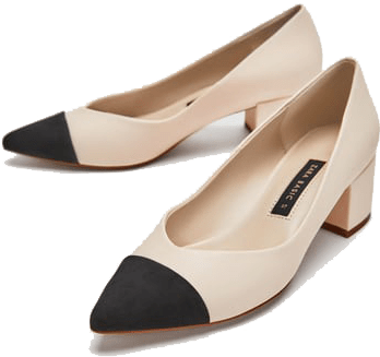 Zara Pointed Cap Toe Heel T1 - Pumps Zara (365x348), Png Download