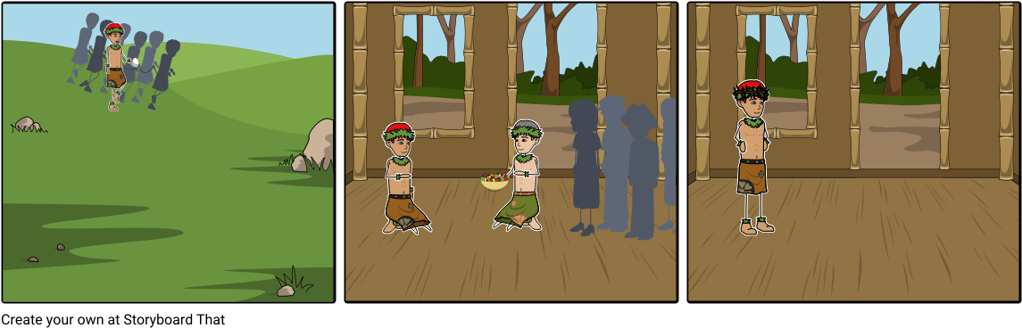 Orongo Village - Cartoon (1164x385), Png Download