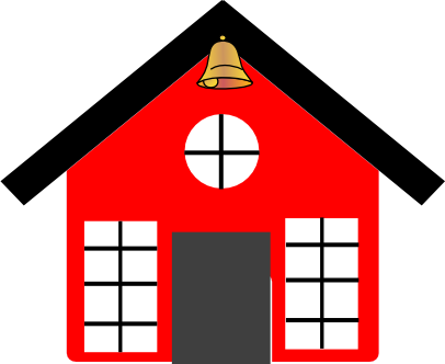 Recropped School House With Bell - School Bell Png (406x332), Png Download