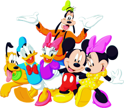 Disney And Cartoon Clip Art Images Comicscartoon Characters - Mickey And Friends Png (400x351), Png Download