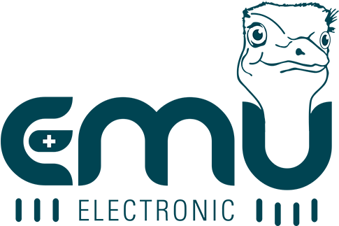Emu Electronic Logo - Emu Logo (487x332), Png Download