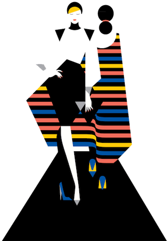 Fashion Show - Illustration Malika Favre Style (368x498), Png Download