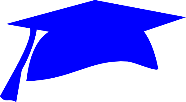 Graduation Cap Clip Art - Blue Graduation Cap Clipart (600x331), Png Download