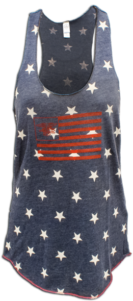 Ladies Racerback Stars Tank With American Flag - Flag Of The United States (480x480), Png Download