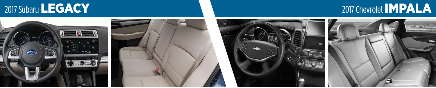 2017 Subaru Legacy Vs Chevrolet Impala Interior Styling - Subaru (1500x305), Png Download