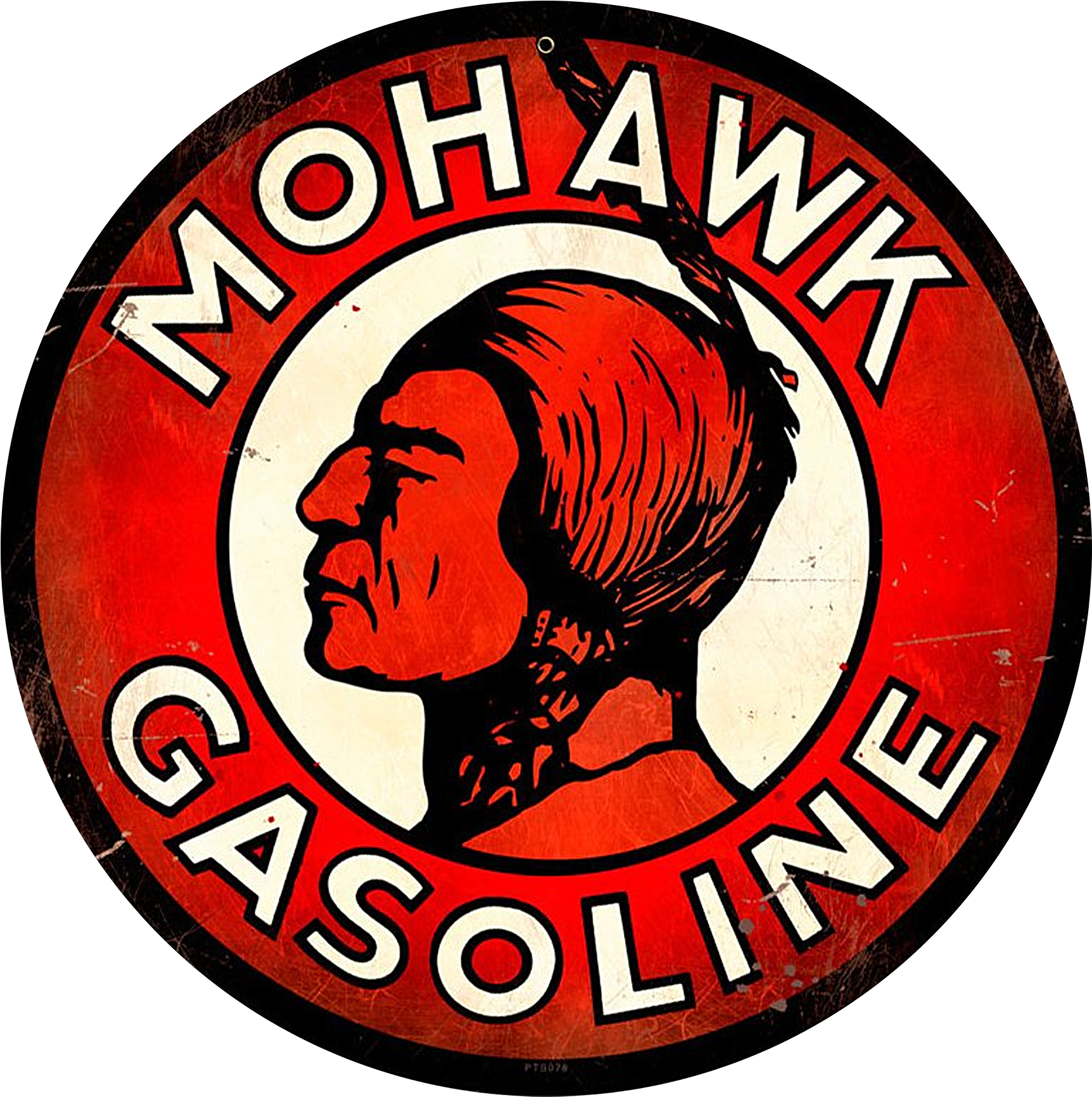 Vintage Mohawk Gasoline Sign - Mohawk Gasoline Logo (1800x2400), Png Download
