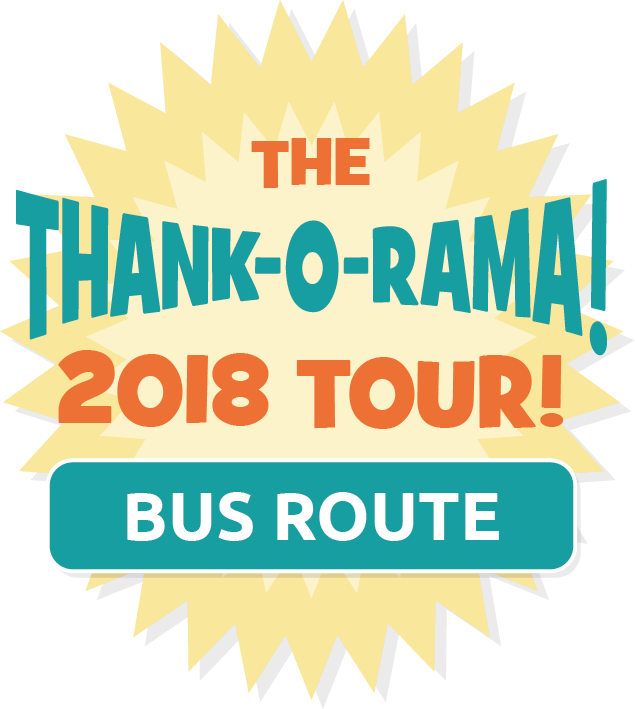 The Thank O Rama 2018 Tour Bus Route - Bus (635x709), Png Download