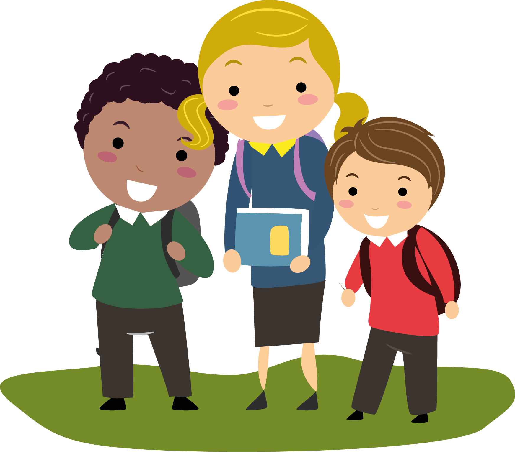 School Kids Cartoon Png - Independent Child Cartoon Png (1744x1533), Png Download