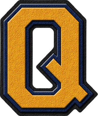 Blue Varsity Letter Q (337x400), Png Download