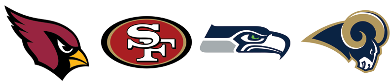 2015 Nfl Draft - Nfc West Logos (800x250), Png Download