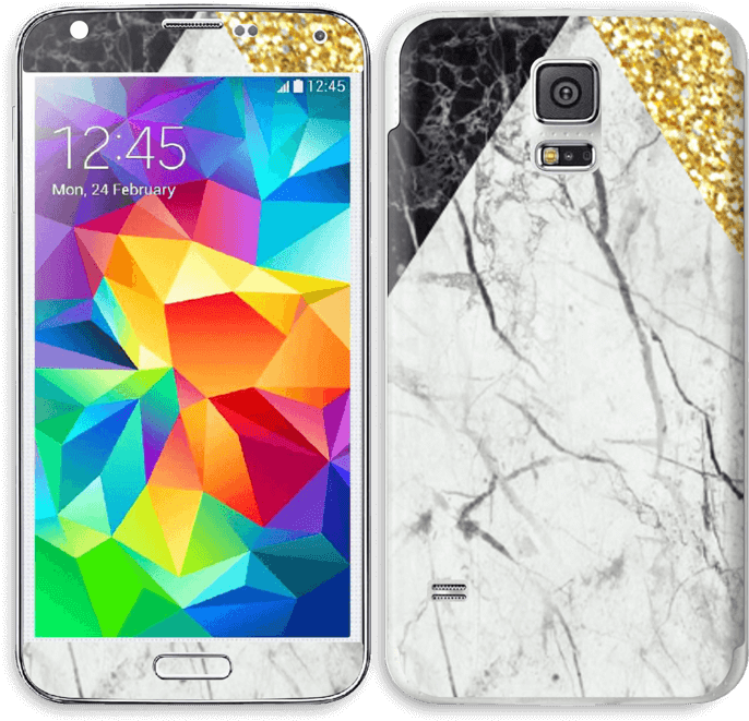A Mix Of Marbles And Gold Glitter Printed On A Fabulous - Samsung Galaxy S5 Mini (800x766), Png Download