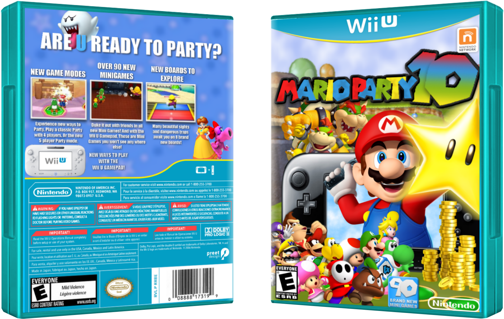 Mario Party 10 Box Cover - Mario Party 10 Cd (2040x1248), Png Download