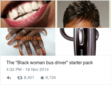 Starter Packs, Black, And Blacked - Black Woman Starter Pack (400x363), Png Download