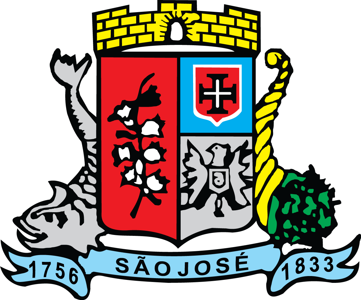 Coat Of Arms Of São José - Pmsj (1219x1015), Png Download