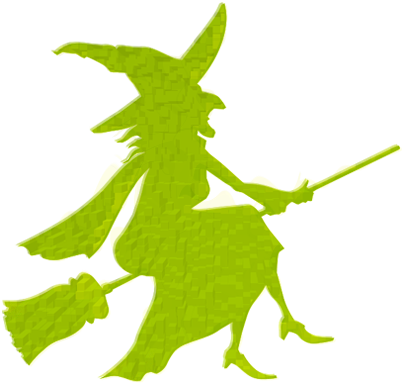 Laser Cut Acrylic Halloween Witch 50mm 2" Wide Pendent/necklace (403x383), Png Download