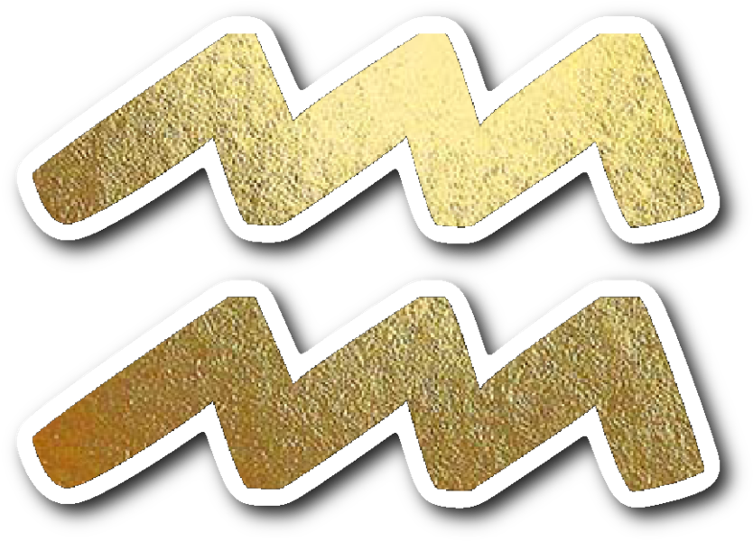 Aquarius Gold Sign Vinyl Sticker - Emblem (1024x1024), Png Download