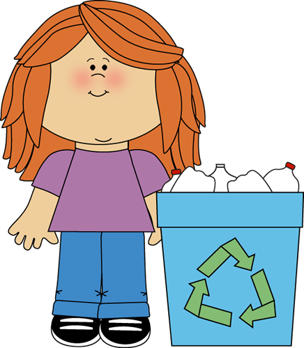 School Girl Recyclying - Classroom Jobs Clipart (436x500), Png Download
