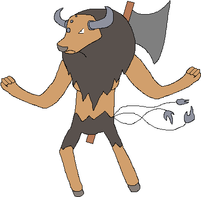 Olpiumian Tauros - Cartoon (436x432), Png Download