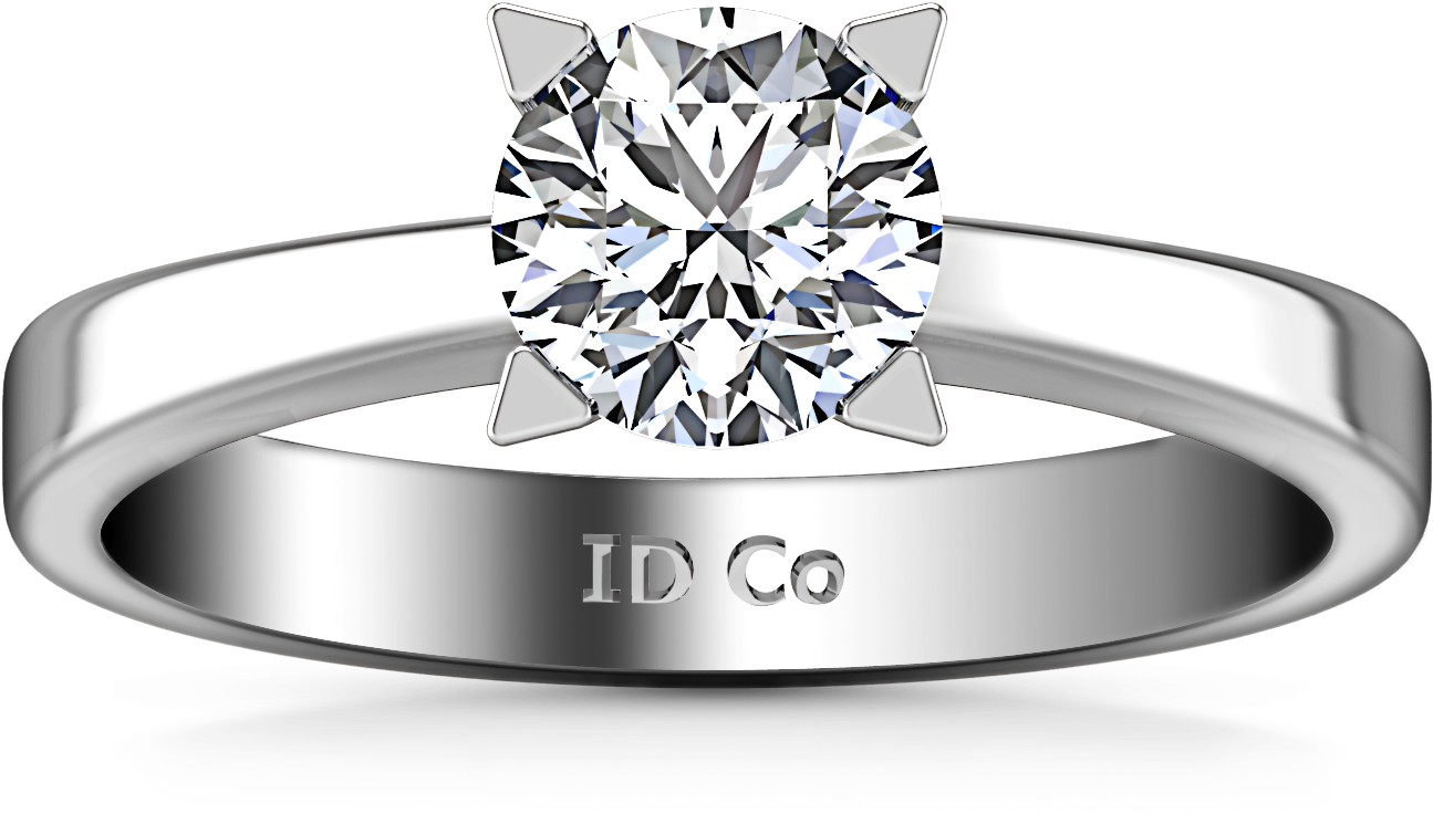Solitaire Engagement Ring Icon 14k White Gold - Round Diamond Solitaire Engagement Ring Icon 14k White (1440x1440), Png Download