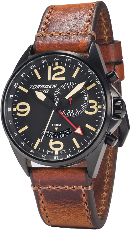 Torgoen T30 Men's Quartz Gmt / Alarm 45 Mm Professional (800x800), Png Download
