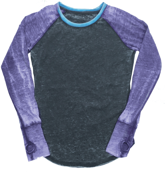 Picture Of Burnout Black/purple Baseball Shirt - Shirt (550x550), Png Download