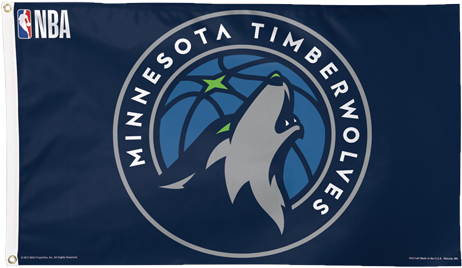 Minnesota Timberwolves Deluxe Flag - Minnesota Timberwolves (500x667), Png Download